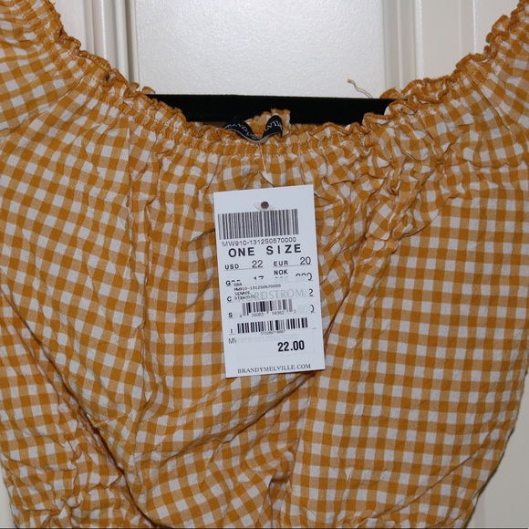 Yellow off the shoulder brandy tee - Picture 2 of 2